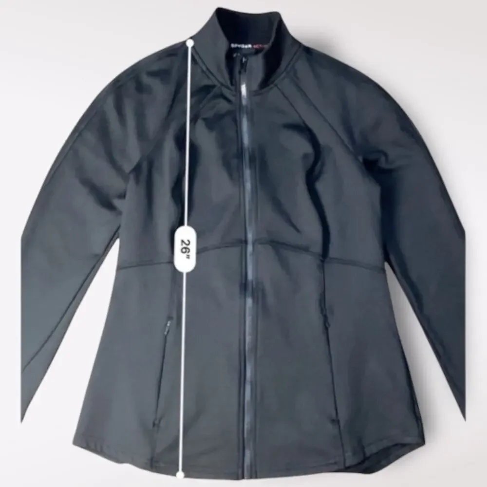 Spyder Women’s Black Athletic Jacket Size M Gym‎ Casual Fall Winter Hiking - Picture 3 of 8